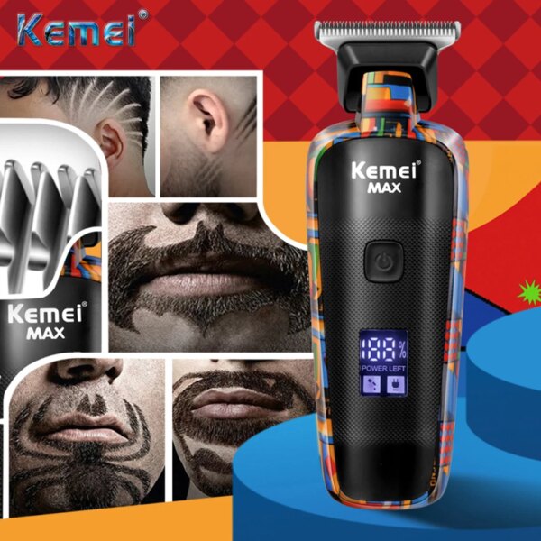 Kemei Tondeuse à cheveux pour hommes tondeuse à barbe professionnelle rasoir électrique