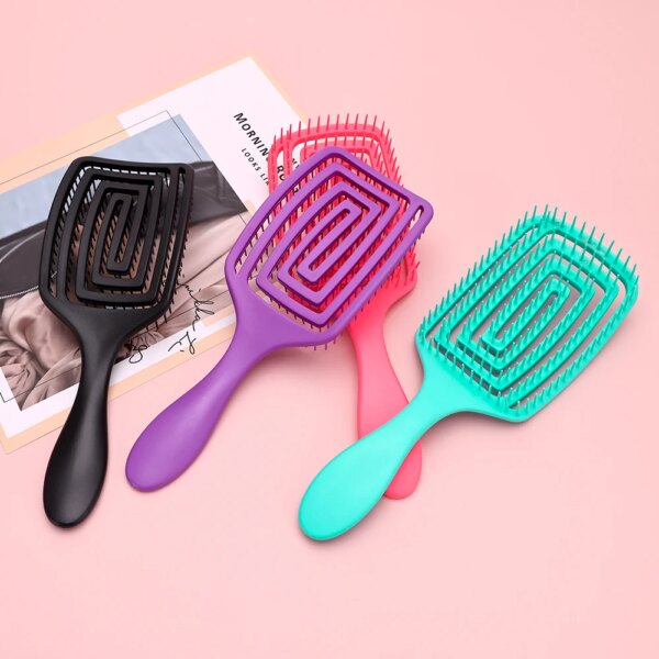 Brosse démêlante pour cheveux bouclés, peigne de Massage du cuir chevelu pour femmes