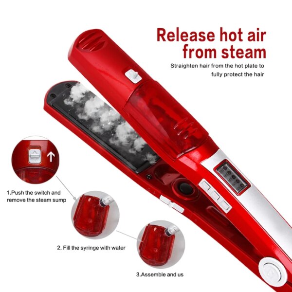 Lisseur à Vapeur Professionnel Portable, Appareil à Lisser les Cheveux