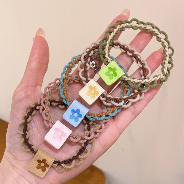 Chouchous Colorés avec Perles Cœur – Élastiques Cheveux Fun