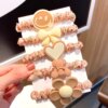 Chouchous Colorés avec Perles Cœur – Élastiques Cheveux Fun