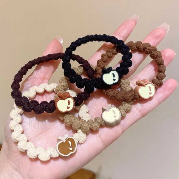 Chouchous Colorés avec Perles Cœur – Élastiques Cheveux Fun