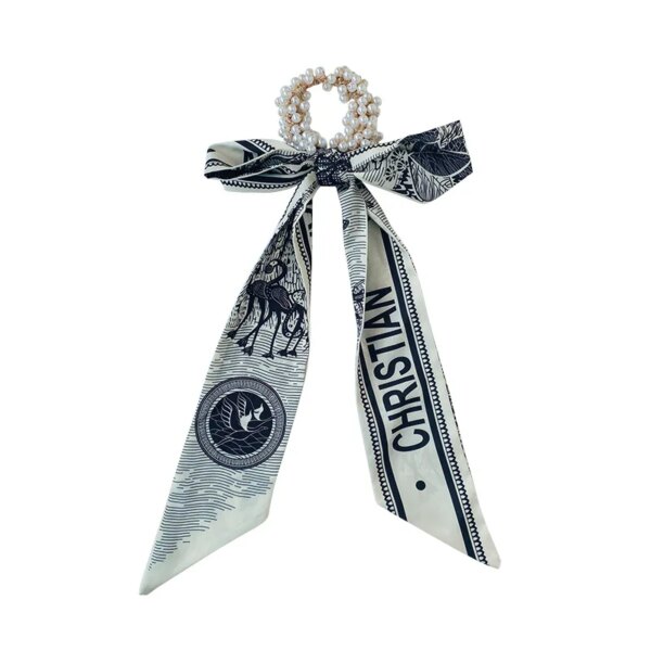 32495-48133d.jpg Chouchou cheveux en satin avec perles – accessoire de mode femme et fille avec long ruban