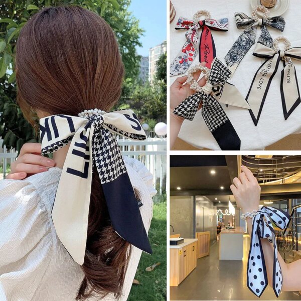 32495-57d927.jpg Chouchou cheveux en satin avec perles – accessoire de mode femme et fille avec long ruban