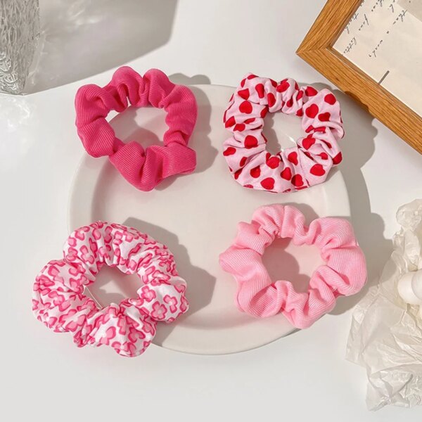 32577-b90de3.jpg Chouchous cheveux artificiel astique Rose pour Femme et Fille, 1 Pièce