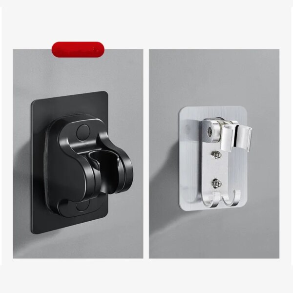 Support mural réglable pour pommeau de douche, ventouse noire