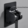 Support mural réglable pour pommeau de douche, ventouse noire