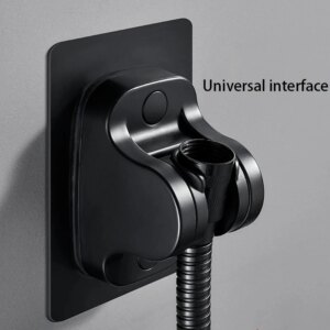 Support mural réglable pour pommeau de douche, ventouse noire