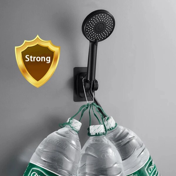 Support mural réglable pour pommeau de douche, ventouse noire