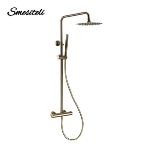 Pommeau de pluie mural, système de douche avec douche thermostatique