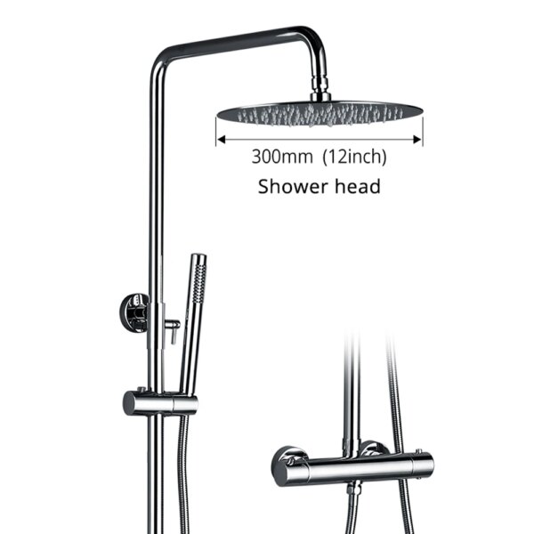 Système de Douche Thermostatique Mural avec Pommeau de Pluie – Ensemble Complet