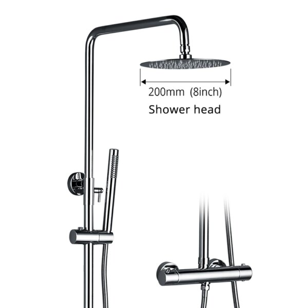 Système de Douche Thermostatique Mural avec Pommeau de Pluie – Ensemble Complet