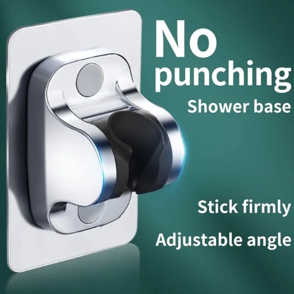 Support de Pommeau de Douche Sans Perçage Réglable – Base Murale