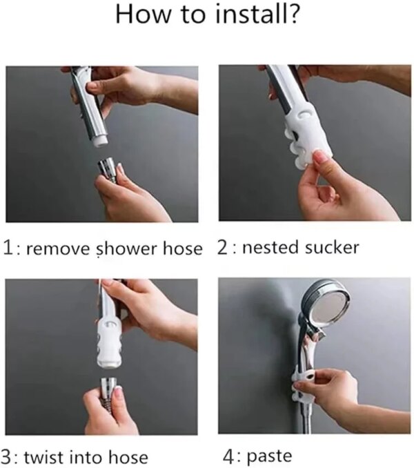 Support mural de pommeau de douche sans poinçon, ventouse en silicone