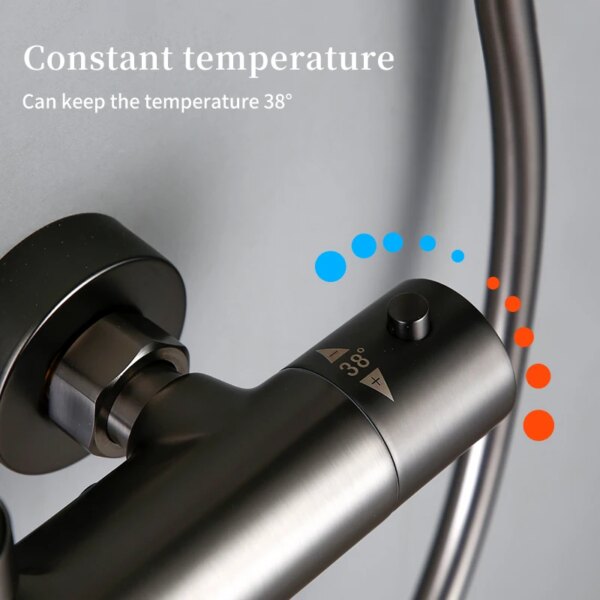 Robinet thermostatique de salle de bain, ensemble de douche, robinet mitigeur