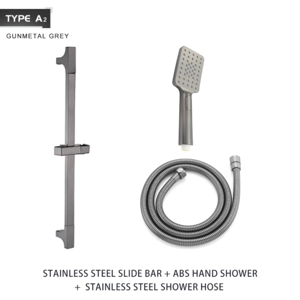 33477-5063c2.png Barres coulissantes de douche en Chrome noir, Extension de douche, douche à main