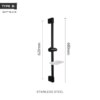 Barre de douche coulissante réglable – Acier inoxydable SUS304