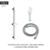 Barre de douche coulissante réglable – Acier inoxydable SUS304
