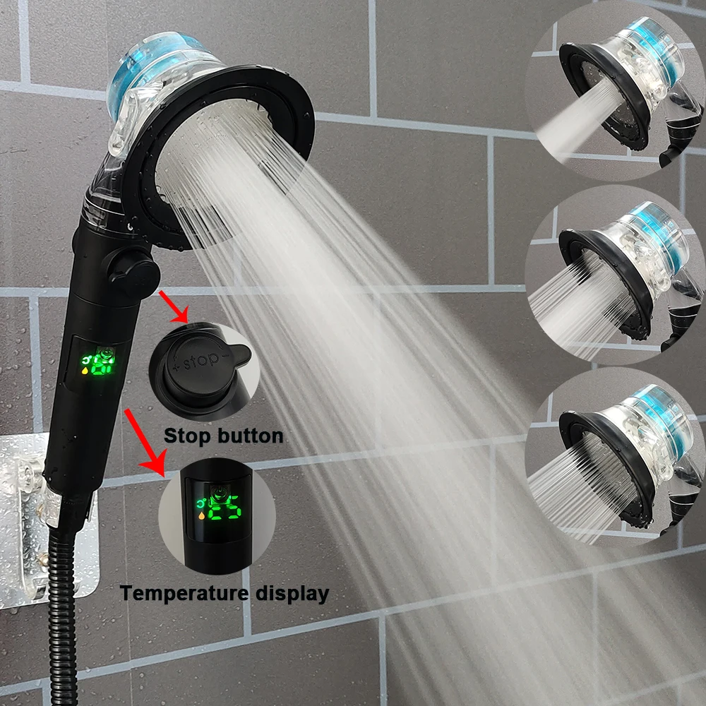 Pommeau de douche Turbo haute pression avec filtre – 3 modes réglables