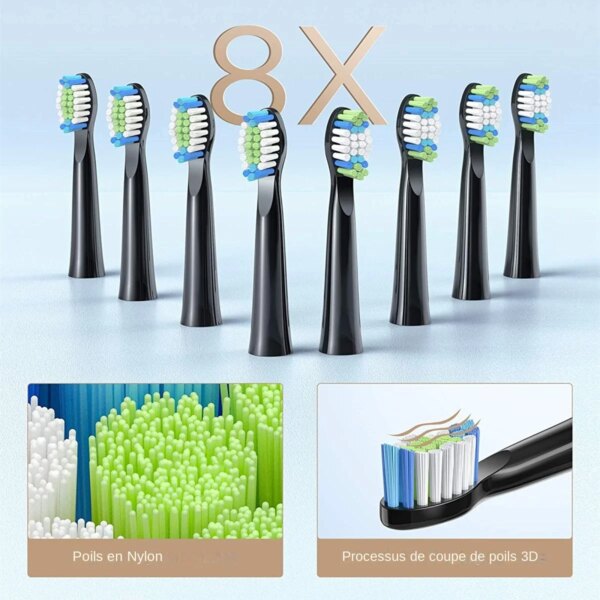 brosse a dent électrique sonique E11, étanche, Rechargeable par USB