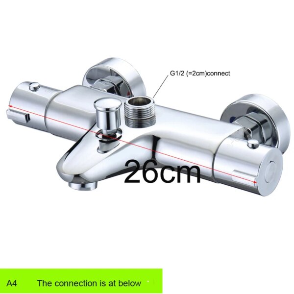 Mitigeur douche thermostatique chrome en laiton : 8 pouces