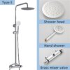 Mitigeur douche thermostatique complet – Ensemble douche pluie 8 pouces chromé
