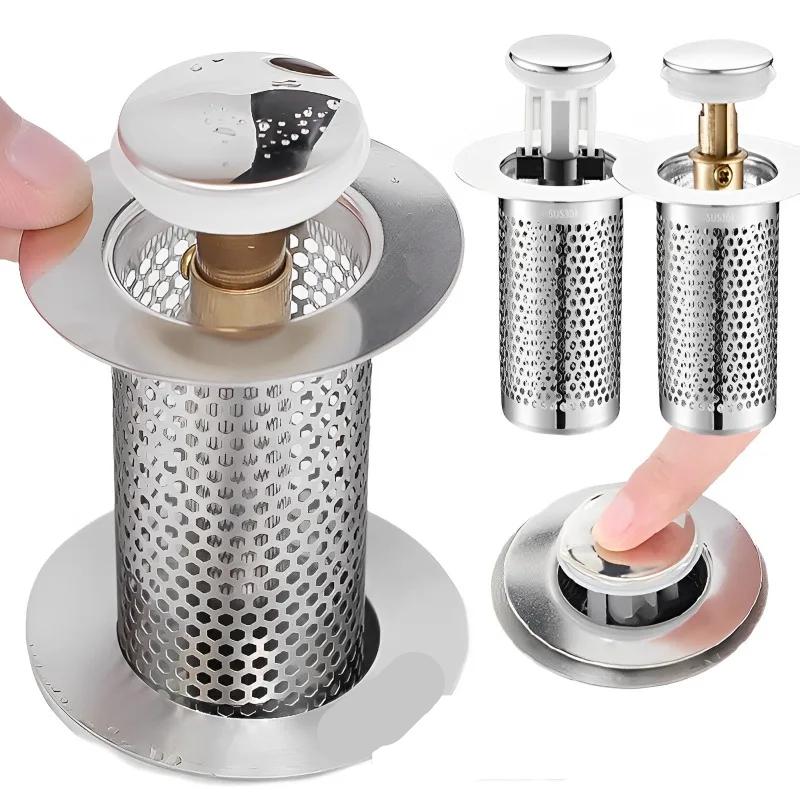 bonde lavabo Filtre de Vidange de Sol en Acier Inoxydable, Bouchon de Lavabo