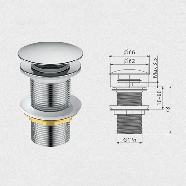 34422-4dfbd6.jpg bonde lavabo Basin-Bouchons de vidange en laiton pour évier, avec ou sans trou de trop-plein