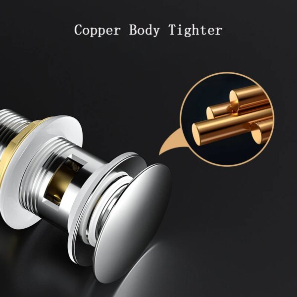 34422-4f5680.jpg bonde lavabo Basin-Bouchons de vidange en laiton pour évier, avec ou sans trou de trop-plein