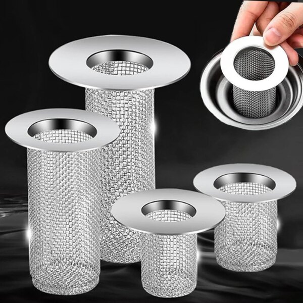 bonde lavabo Filtre de vidange de sol en acier inoxydable, panier à mailles, antirouille