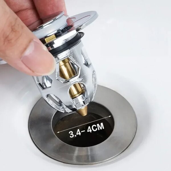 Bonde lavabo pop-up universelle – Bouchon de vidange avec noyau