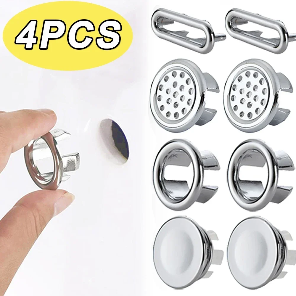 Cache trop-plein lavabo chromé – Anneau de finition