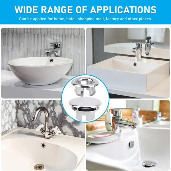 Couvercle de trop-plein rond pour trou d'évier, garniture de bassin, bouchon de vidange de bain