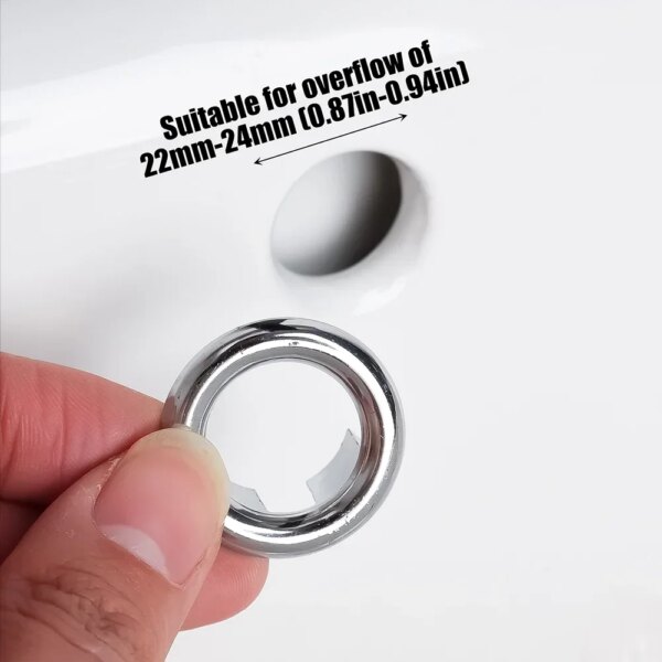 Couvercle de trop-plein rond pour trou d'évier, garniture de bassin, bouchon de vidange de bain