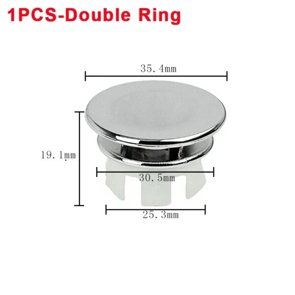 Cache trop-plein lavabo chromé – Anneau de finition