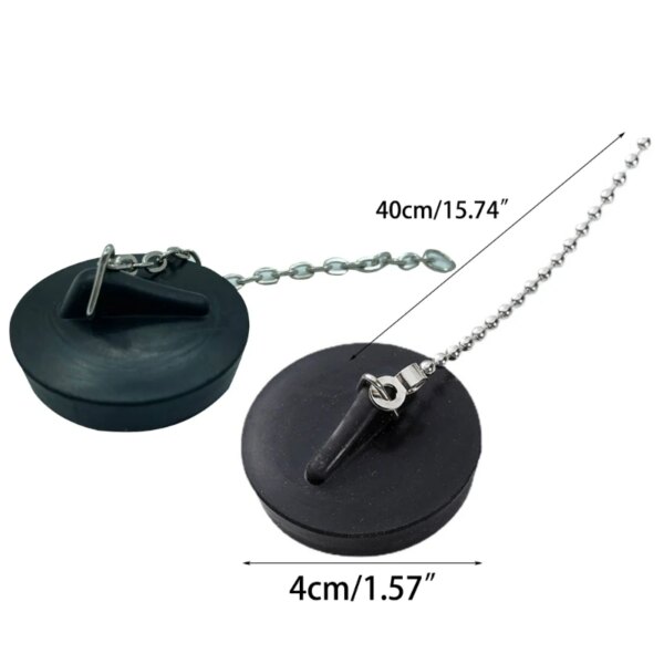 bonde lavabo Bouchon de bain en caoutchouc pratique avec bouchon pour canalisation d'évier à chaîne