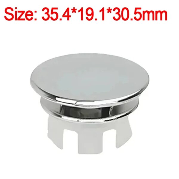 34704-63767b.jpg bonde lavabo Couvercle de trop-plein en plastique pour évier de cuisine, trou chromé de remplacement