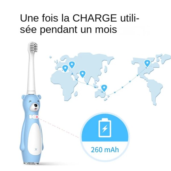 Seago – brosse à dents électrique pour enfants de 3 à 6 à 12 ans, brosse à dents à poils doux, Rechargeable, étanche IPX7