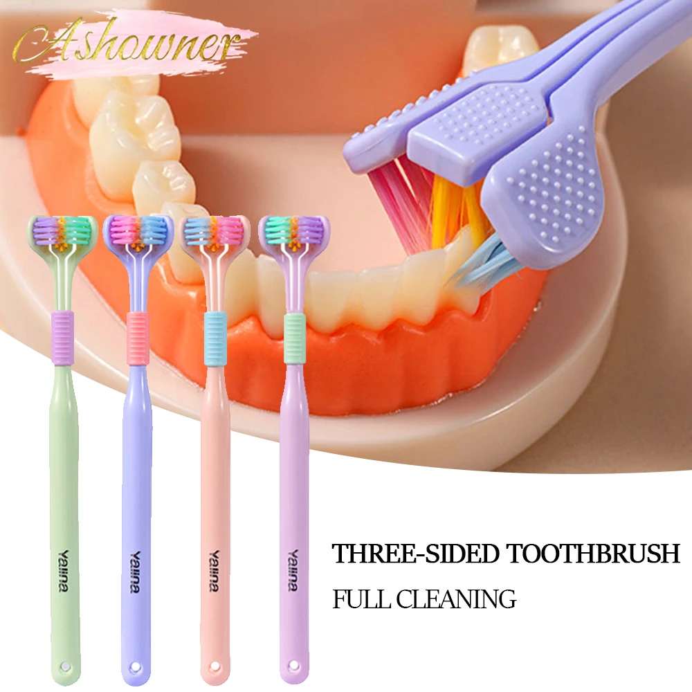Brosse à dents à trois faces adulte – Poils ultra-fins