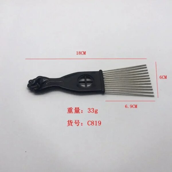 Peigne Afro à Fourche en Acier Inoxydable – Peigne Coiffure