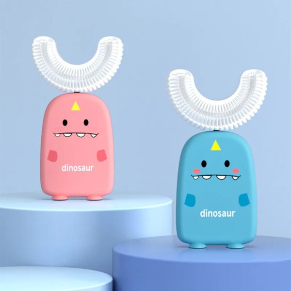Brosse à dents manuelle en forme de U pour enfants, outil de nettoyage des dents en Silicone souple, outil de blanchiment des dents, brosse buccale à dessin animé, 1 pièce
