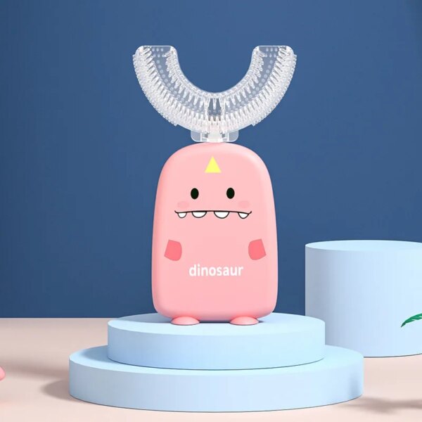 Brosse à dents manuelle en forme de U pour enfants, outil de nettoyage des dents en Silicone souple, outil de blanchiment des dents, brosse buccale à dessin animé, 1 pièce