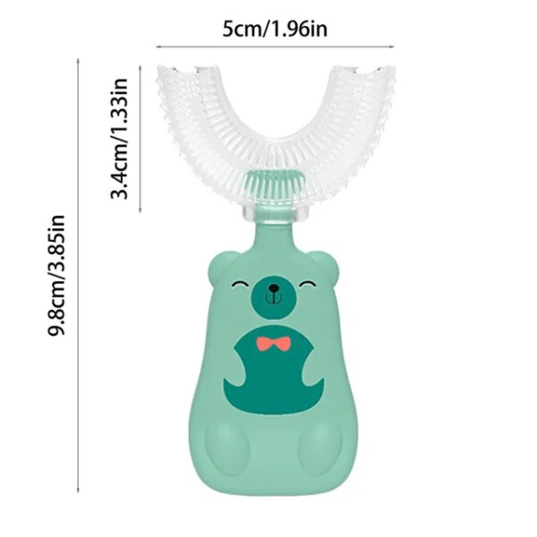 Brosse à dents manuelle en forme de U pour enfants, outil de nettoyage des dents en Silicone souple, outil de blanchiment des dents, brosse buccale à dessin animé, 1 pièce