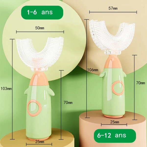 3822-108677.jpg Brosse à dents en forme de U pour enfants, anneau de dentition à 360 degrés pour bébés, brosse à dents en Silicone pour tout-petits, soins buccaux, nettoyage, 1-12 ans brosse a dent enfant