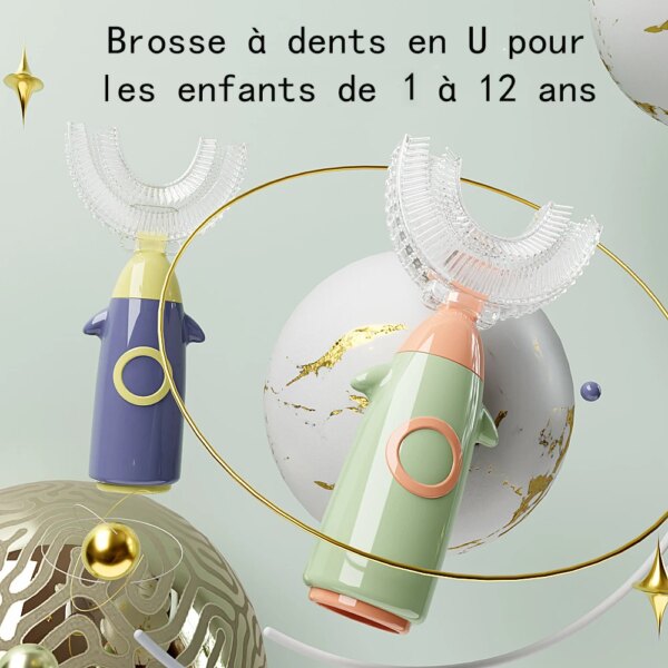 3822-4e341a.jpg Brosse à dents en forme de U pour enfants, anneau de dentition à 360 degrés pour bébés, brosse à dents en Silicone pour tout-petits, soins buccaux, nettoyage, 1-12 ans brosse a dent enfant