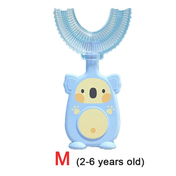Brosse à dents en forme de U pour enfants, 360 degrés, anneau de dentition pour bébé