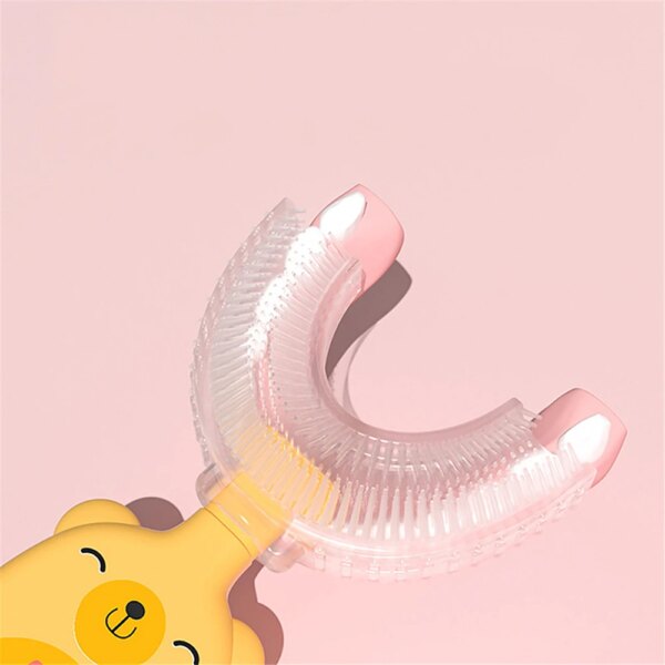 Brosse à dents pour bébé de 2 à 12 ans, brosse de nettoyage des dents pour enfants brosse à dents en Silicone souple de qualité alimentaire en forme de U brosse à dents pour nouveau-né