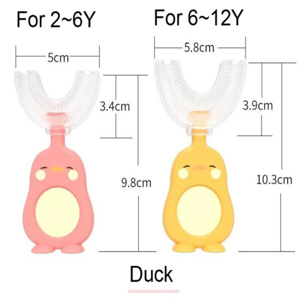 Brosse à dents pour bébé de 2 à 12 ans, brosse de nettoyage des dents pour enfants brosse à dents en Silicone souple de qualité alimentaire en forme de U brosse à dents pour nouveau-né