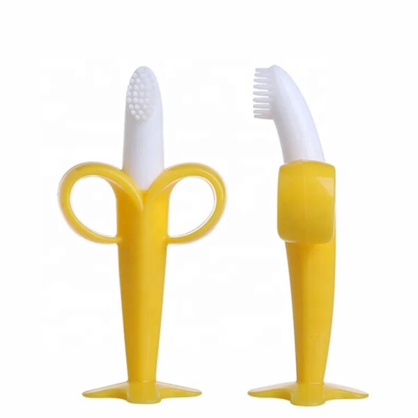 Brosse à dents en Silicone pour bébé, sans BPA, forme banane, anneau de dentition sûr, jouets à mâcher, anneau de dentition, cadeau, accessoire pour bébé