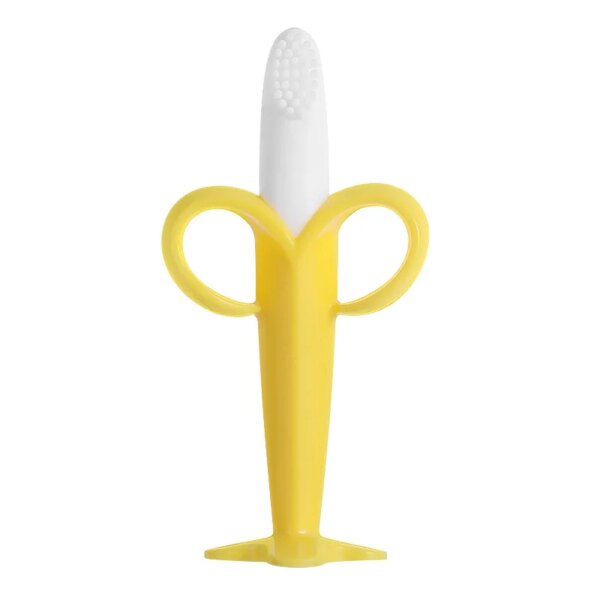 Brosse à dents en Silicone pour bébé, sans BPA, forme banane, anneau de dentition sûr, jouets à mâcher, anneau de dentition, cadeau, accessoire pour bébé